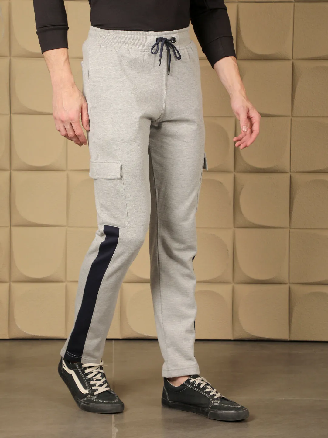 COBB GREY COLOUR BLOCK FIVE POCKET WINTER LOWER