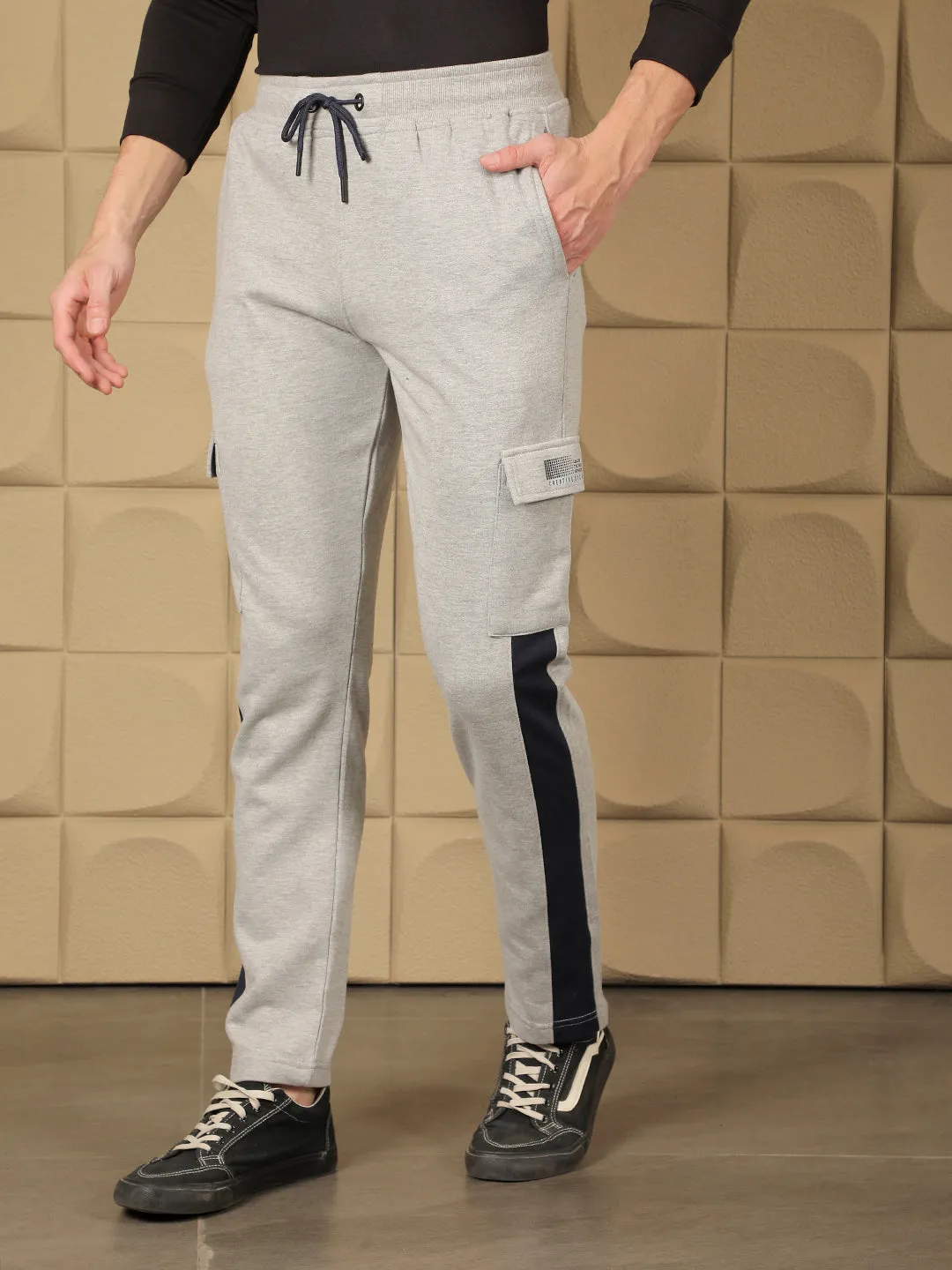 COBB GREY COLOUR BLOCK FIVE POCKET WINTER LOWER