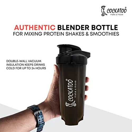 Cockatoo CS-01-Grey Shaker Bottle (Black, 700 Milliliters)