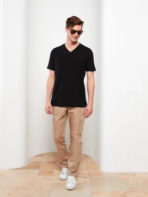 Comfortable Fit Gabardine Men's Cargo Trousers
