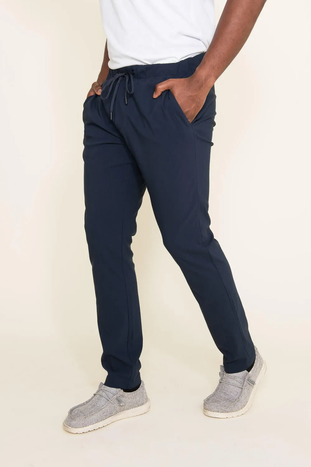 Copper & Oak Elastic File Tech Jogger Pants for Men in Navy | K2S4164-DKSAPPHIRE