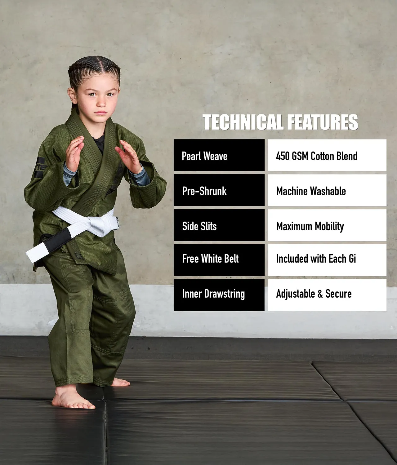 Core Green Brazilian Jiu Jitsu Kids BJJ Gi
