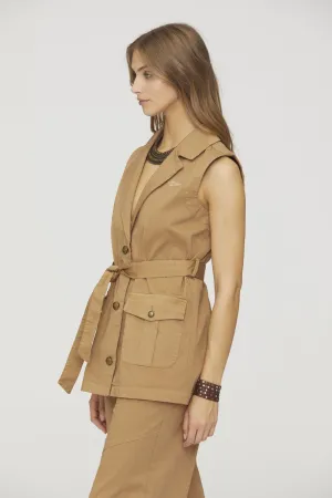 Cotton vest with large pockets