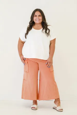 Crazy for You Wide Leg Pants in Faded Rust