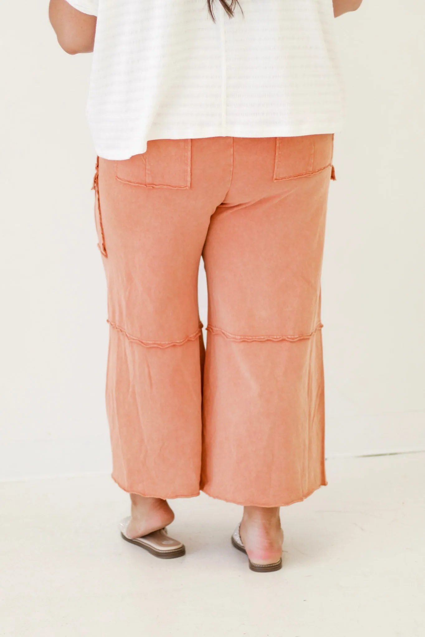 Crazy for You Wide Leg Pants in Faded Rust