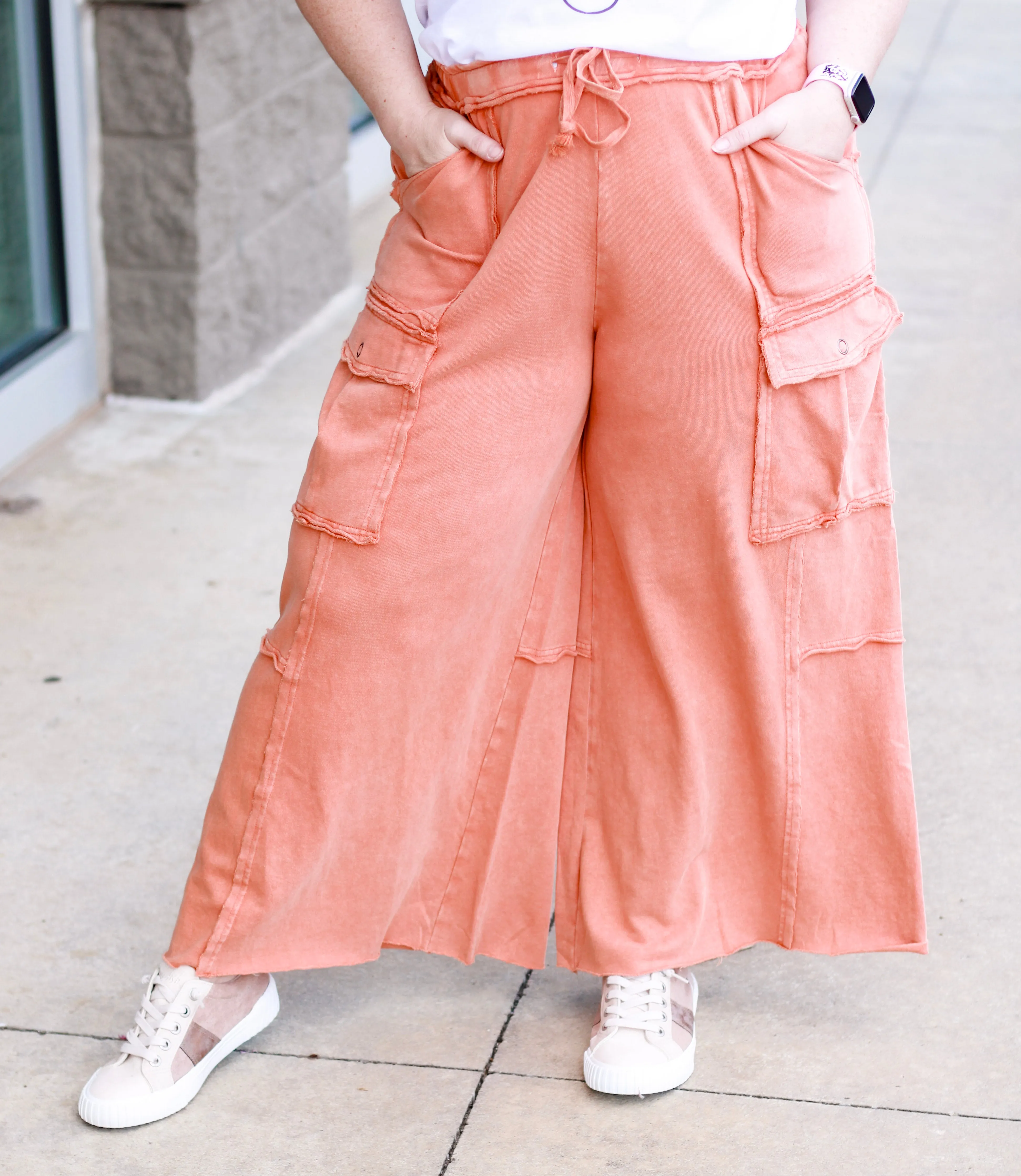 Crazy for You Wide Leg Pants in Faded Rust