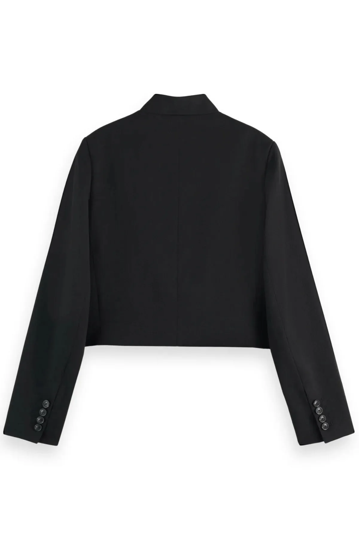 Cropped Tailored Gabardine Blazer | Evening Black