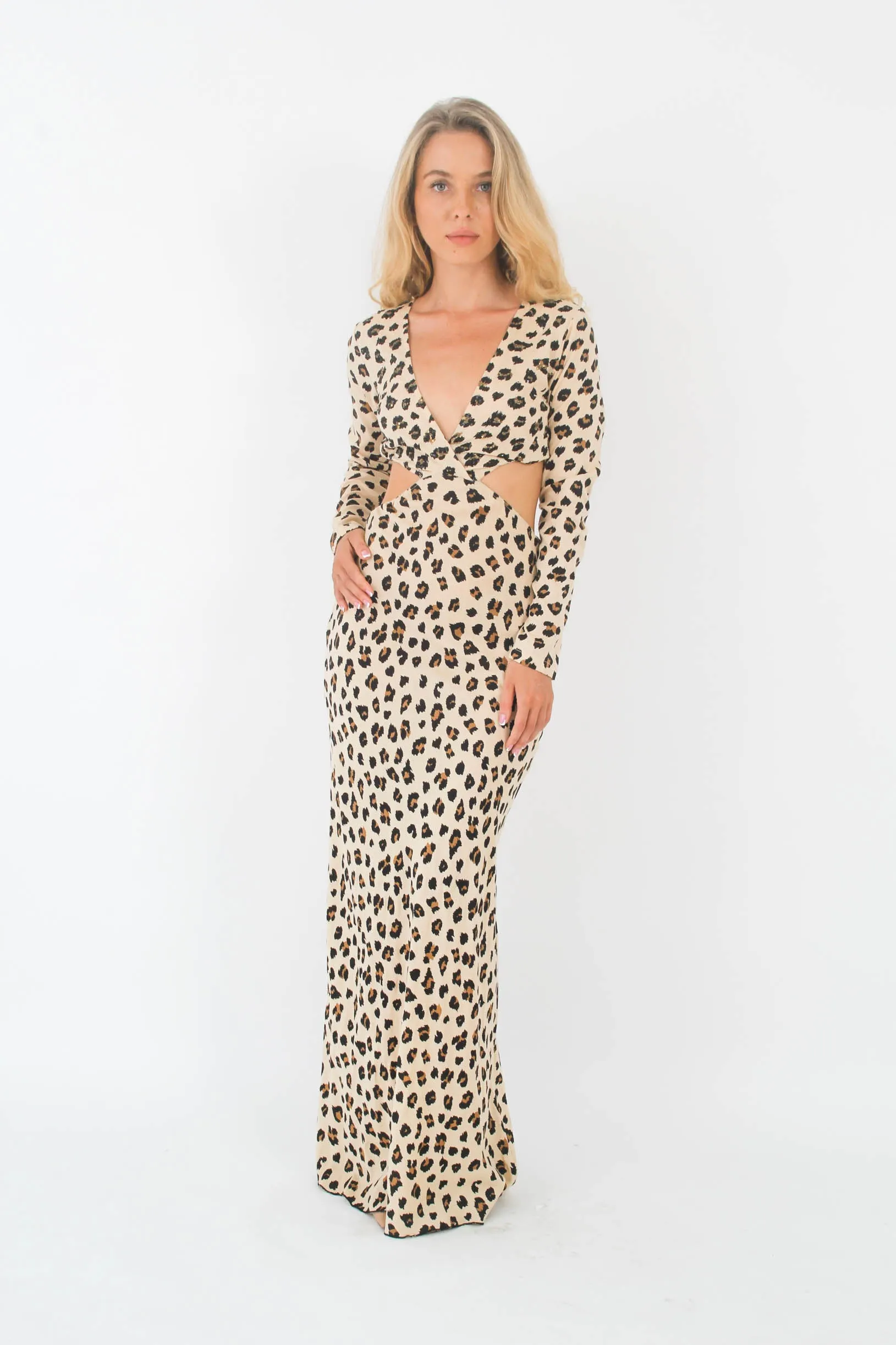 Cut Out Dress Animal Print