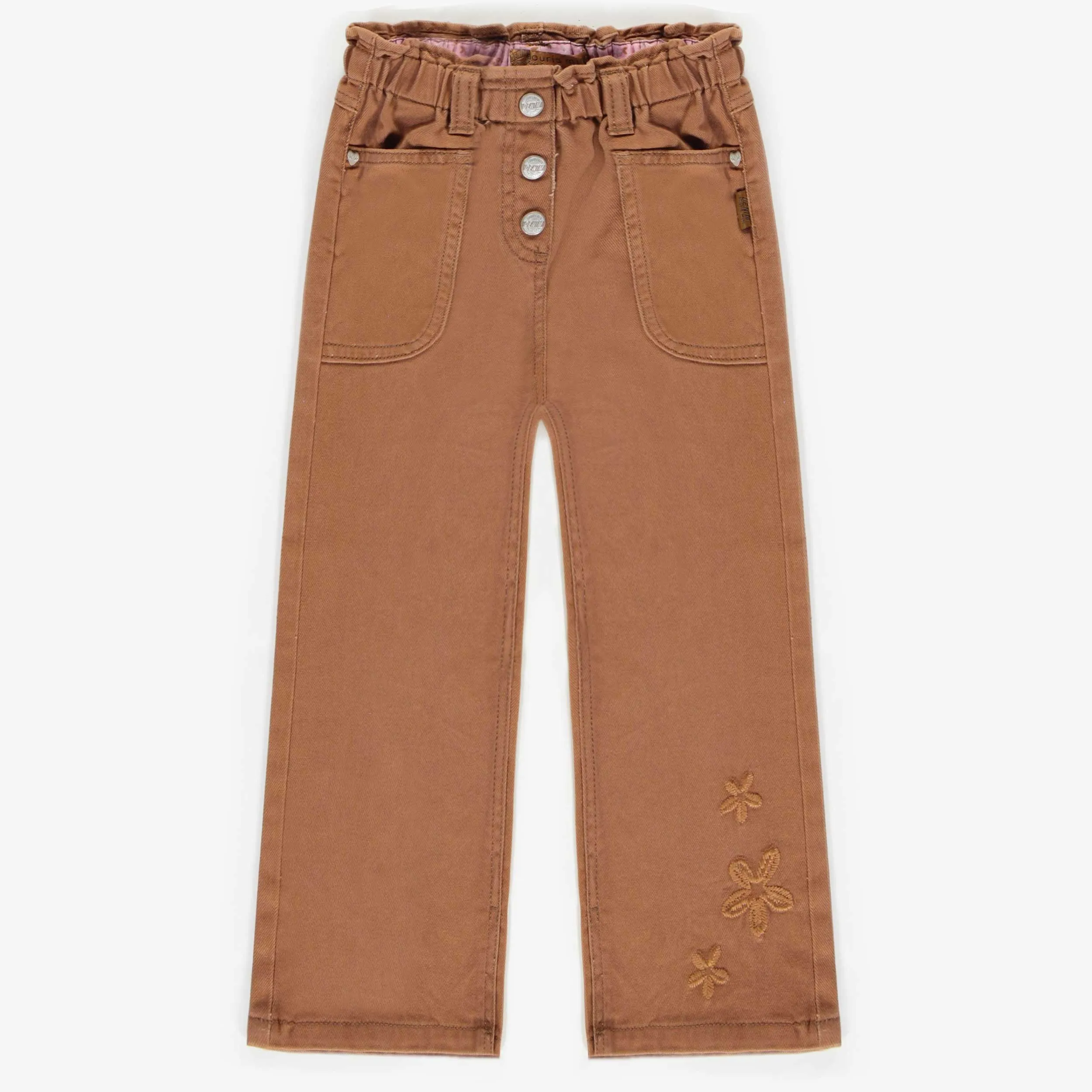 Denim caramel extensible coupe jambe large, enfant || Caramel stretch wide leg fit denim, child