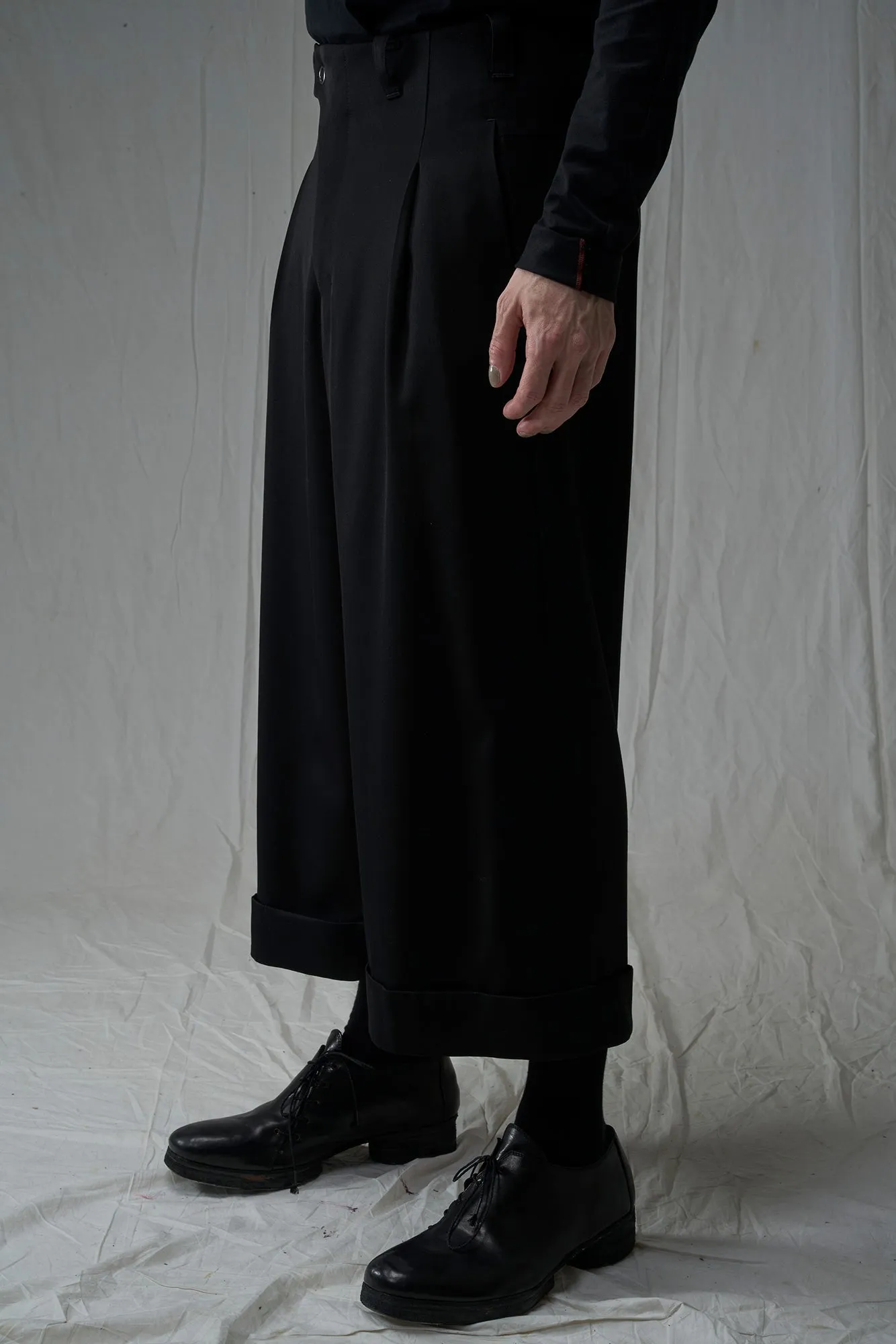 DEVOA Trouser Wool Gabardine Ultra Black