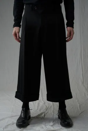 DEVOA Trouser Wool Gabardine Ultra Black