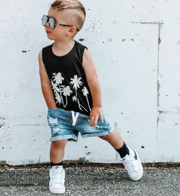 DISTRESSED DENIM SHORTS