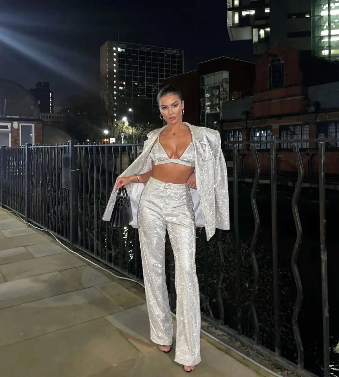 Dreamofthe90s Glitter Blazer Party Suit Set