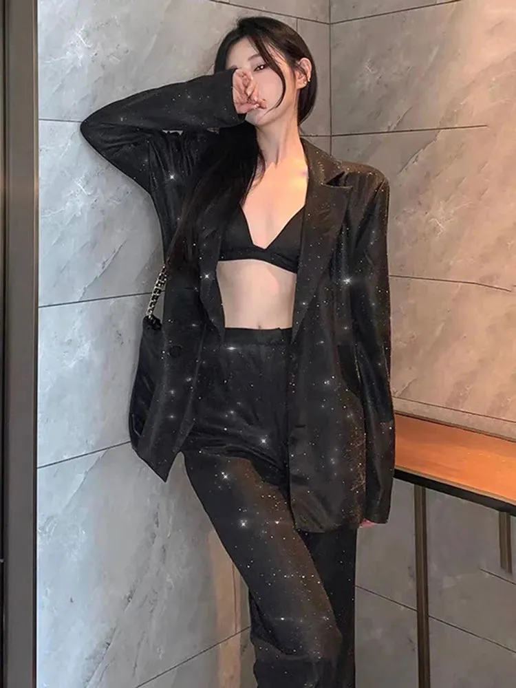 Dreamofthe90s Glitter Blazer Party Suit Set