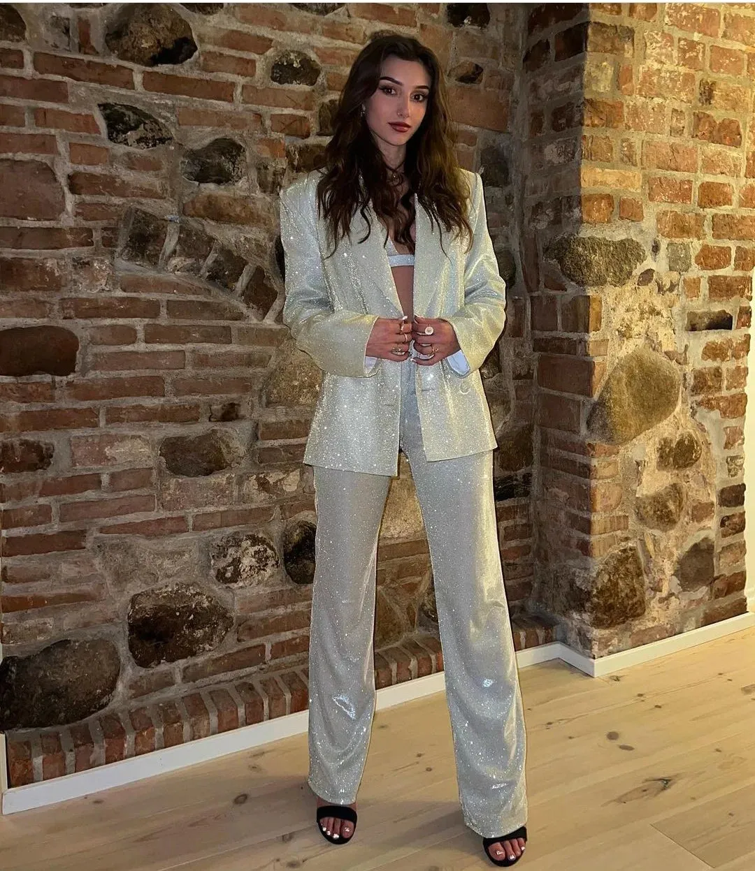 Dreamofthe90s Glitter Blazer Party Suit Set