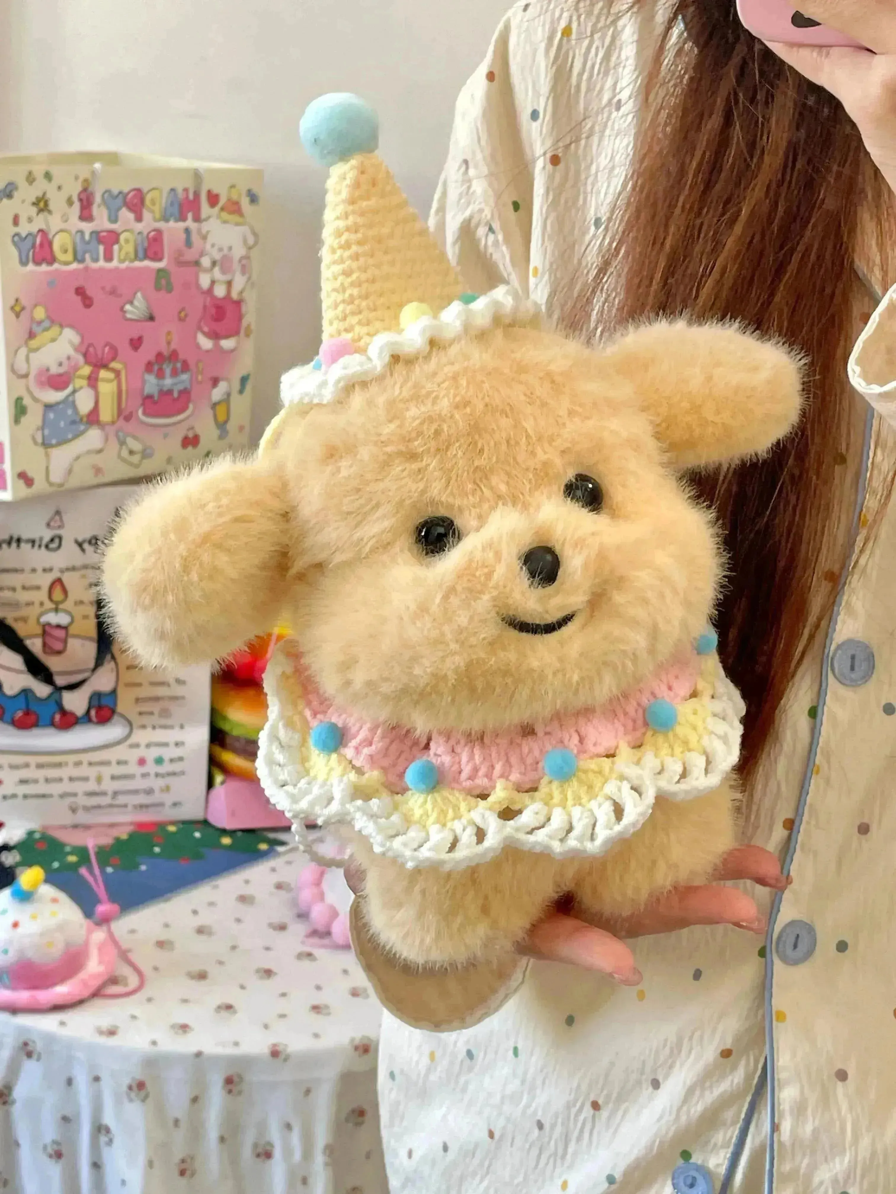 Dressed up Puppy Plushie (21 cm)