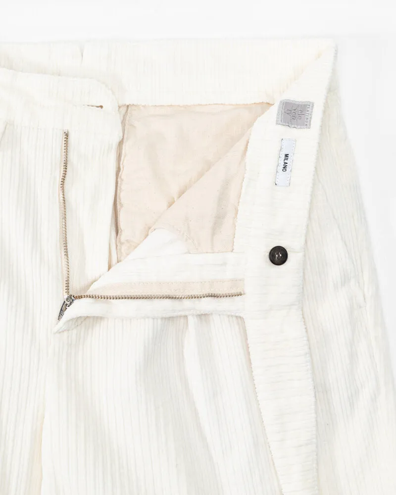ELEVENTY - *SIDE TAB* BELTED White Corduroy Dress Pants- 33W