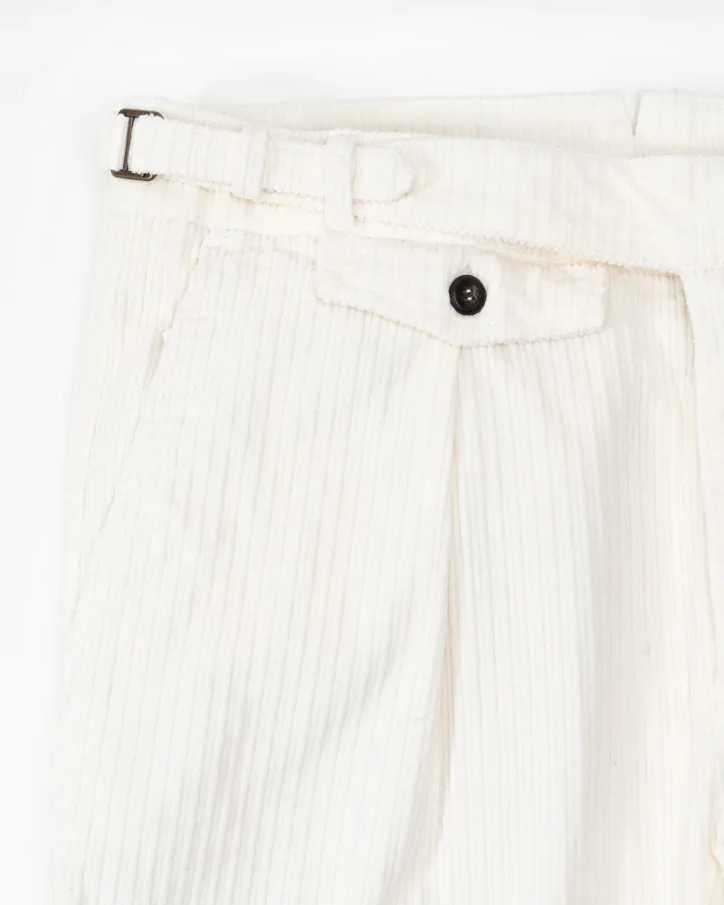 ELEVENTY - *SIDE TAB* BELTED White Corduroy Dress Pants- 33W