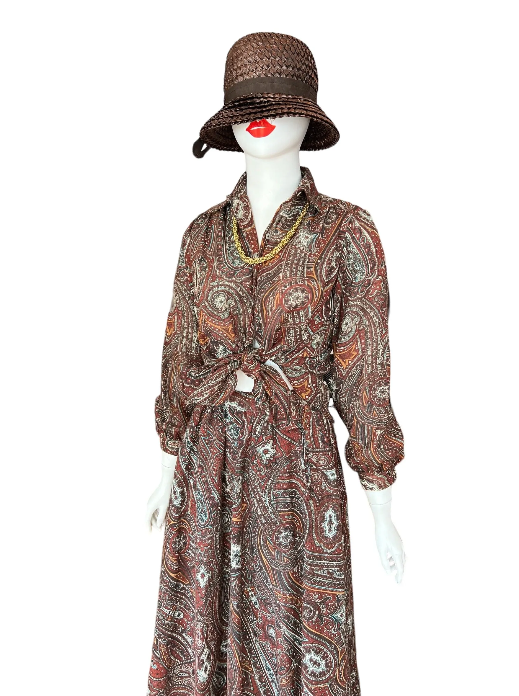 Fall two Piece Skirt Blouse Set
