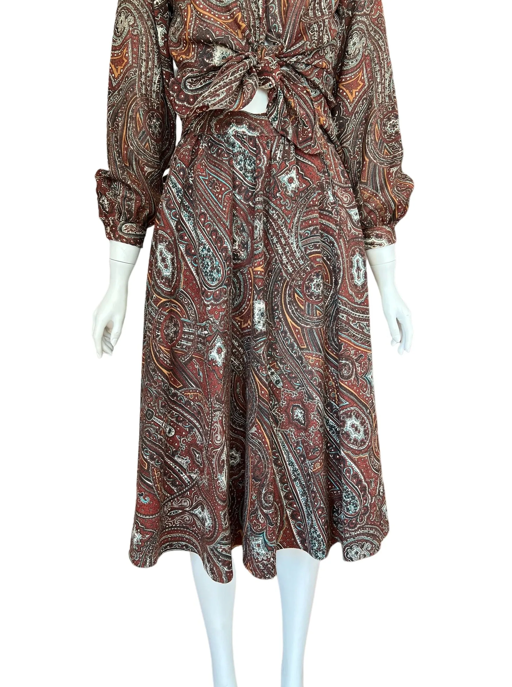 Fall two Piece Skirt Blouse Set