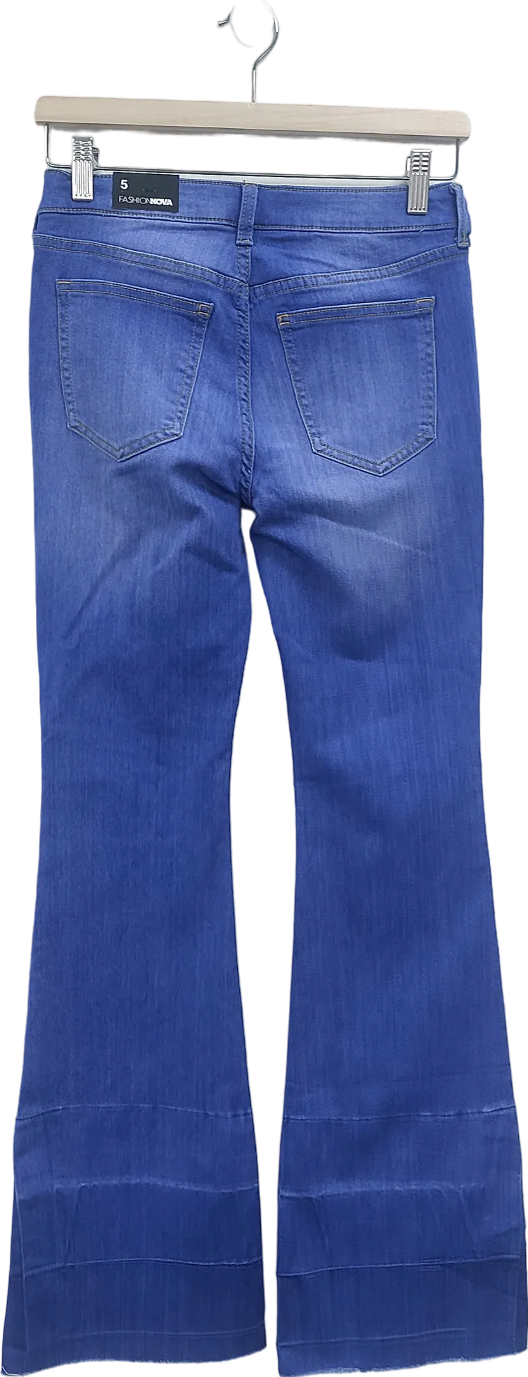 Fashion Nova Blue Janis Super Soft Low Rise Flare Jeans UK S