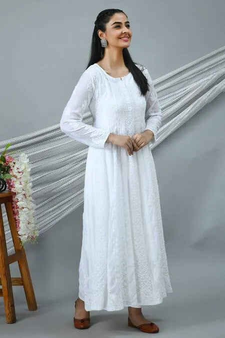 Fashion vibes  Boutique Viscose Chikankari Anarkali Suit