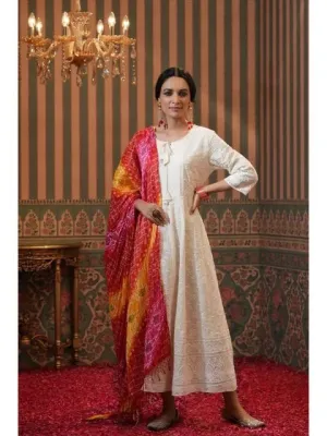 Fashion Vibes Boutique  Viscose Chikankari Anarkali Suit