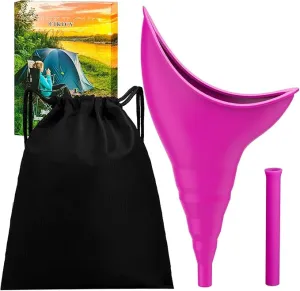 Female Urinal Device Camping Accessories urinal for women Travel Essentials, Portable Urinal Silicone Pee Funnel for Women, Reusable Outdoor Hiking Camping Toilet Gadgets Camper Gifts for Women