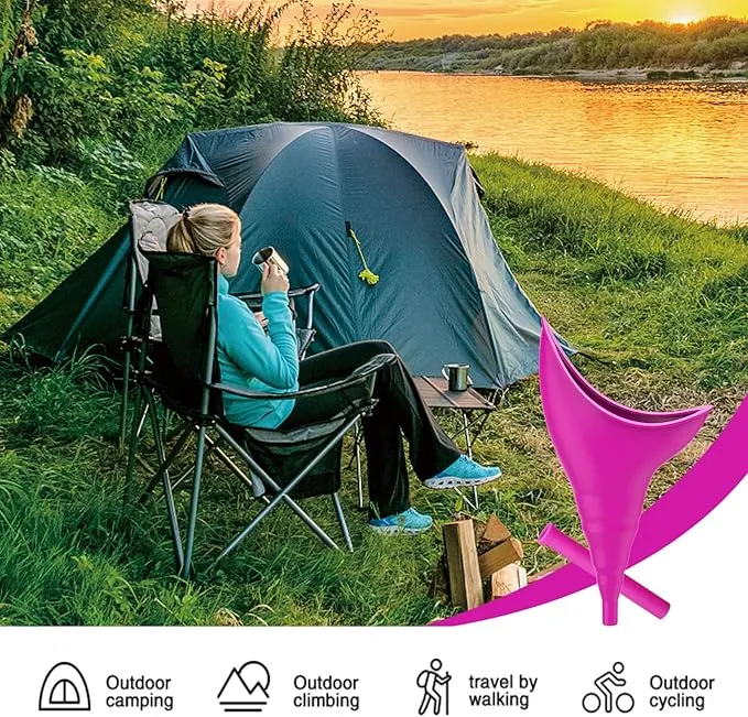 Female Urinal Device Camping Accessories urinal for women Travel Essentials, Portable Urinal Silicone Pee Funnel for Women, Reusable Outdoor Hiking Camping Toilet Gadgets Camper Gifts for Women