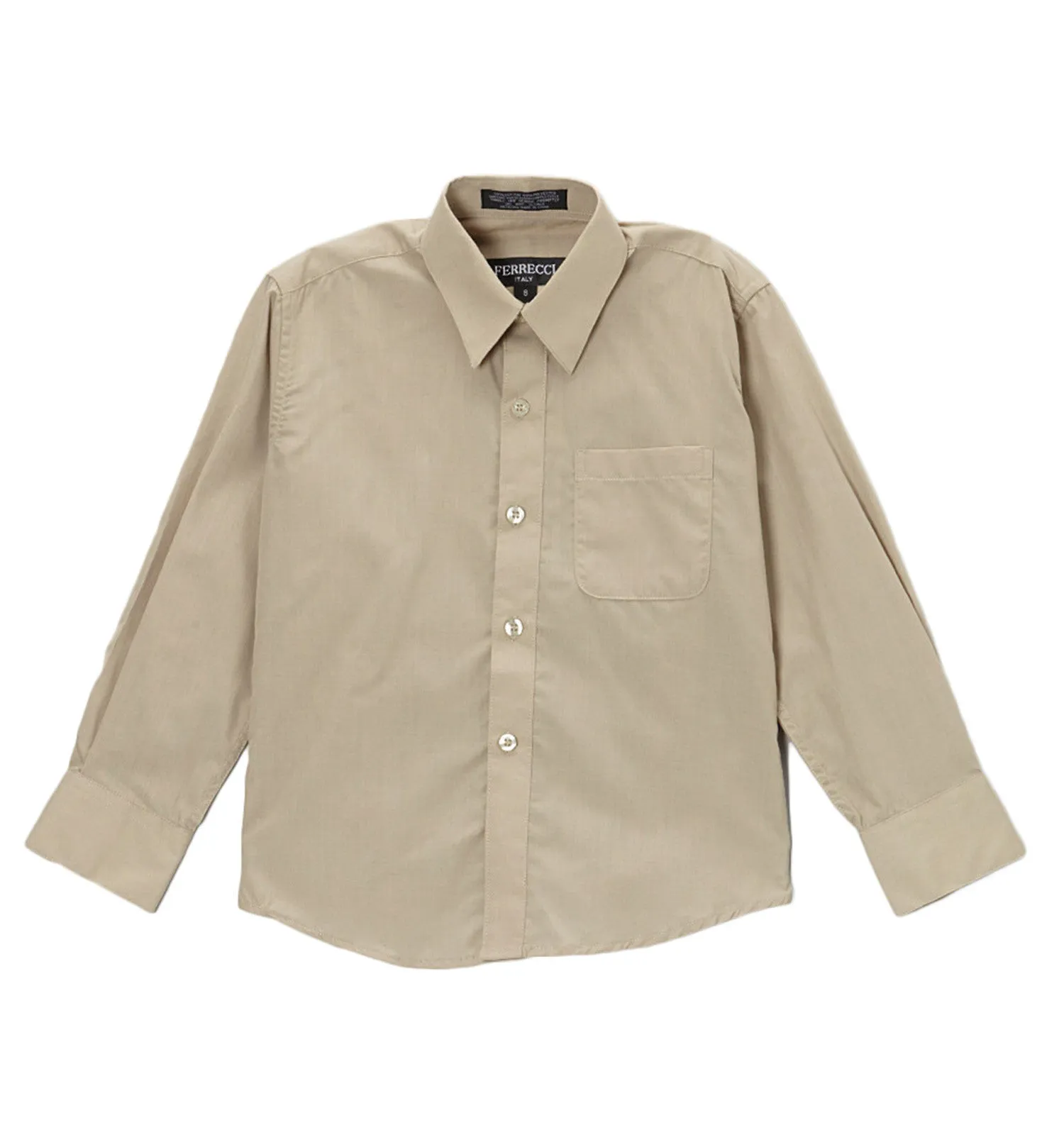 Ferrecci Boys Cotton Blend Khaki Dress Shirt