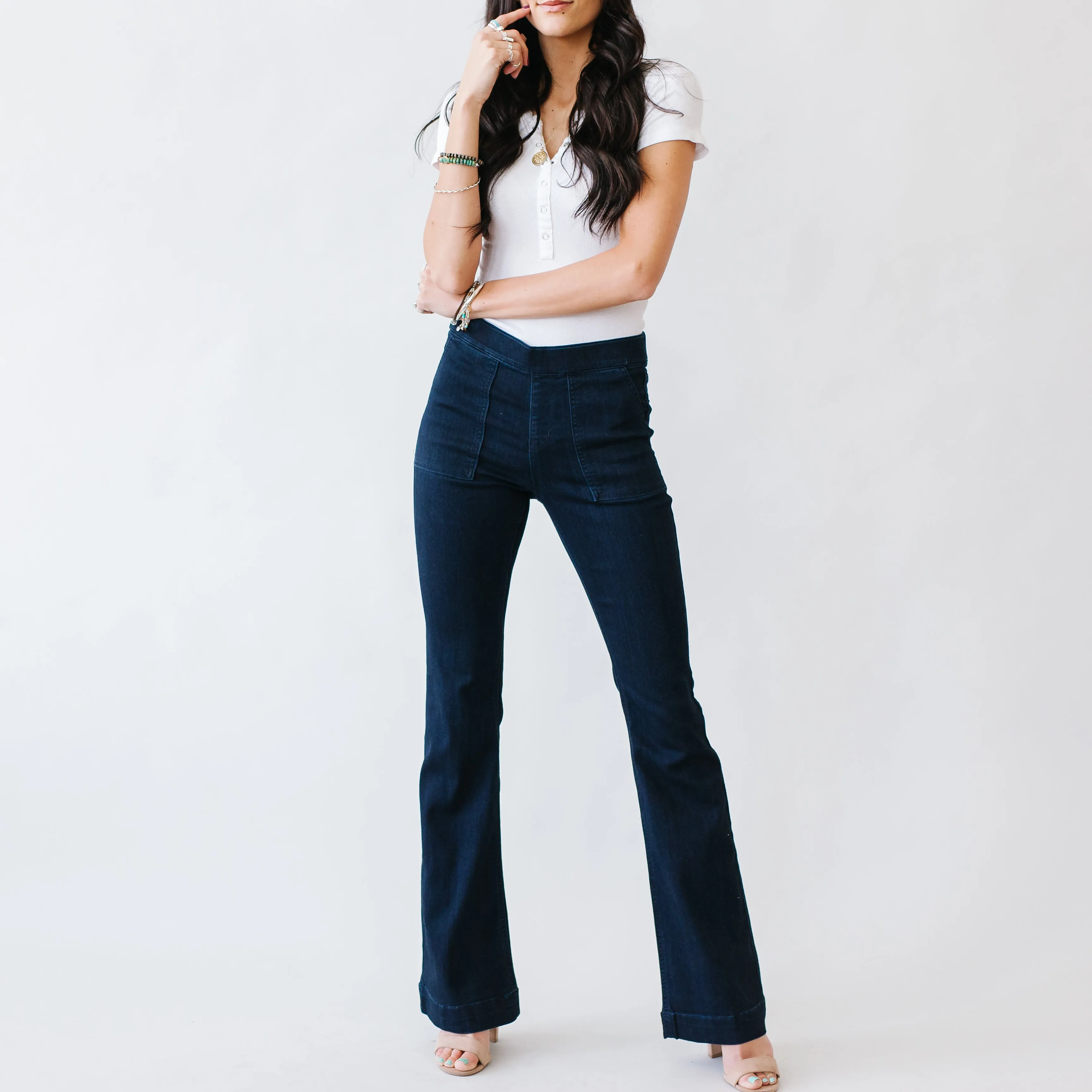 Flare Jeggings in Dark Wash