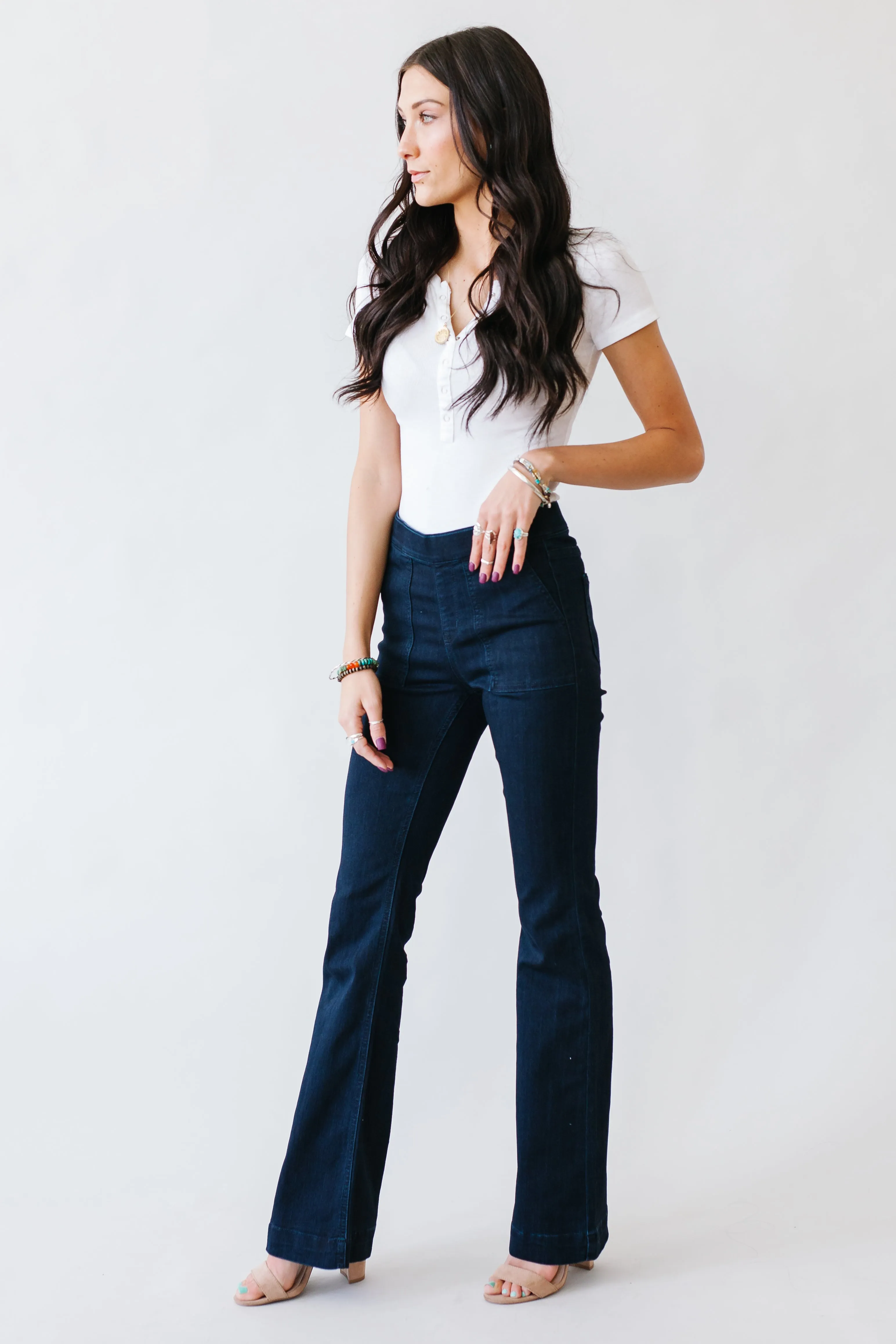 Flare Jeggings in Dark Wash