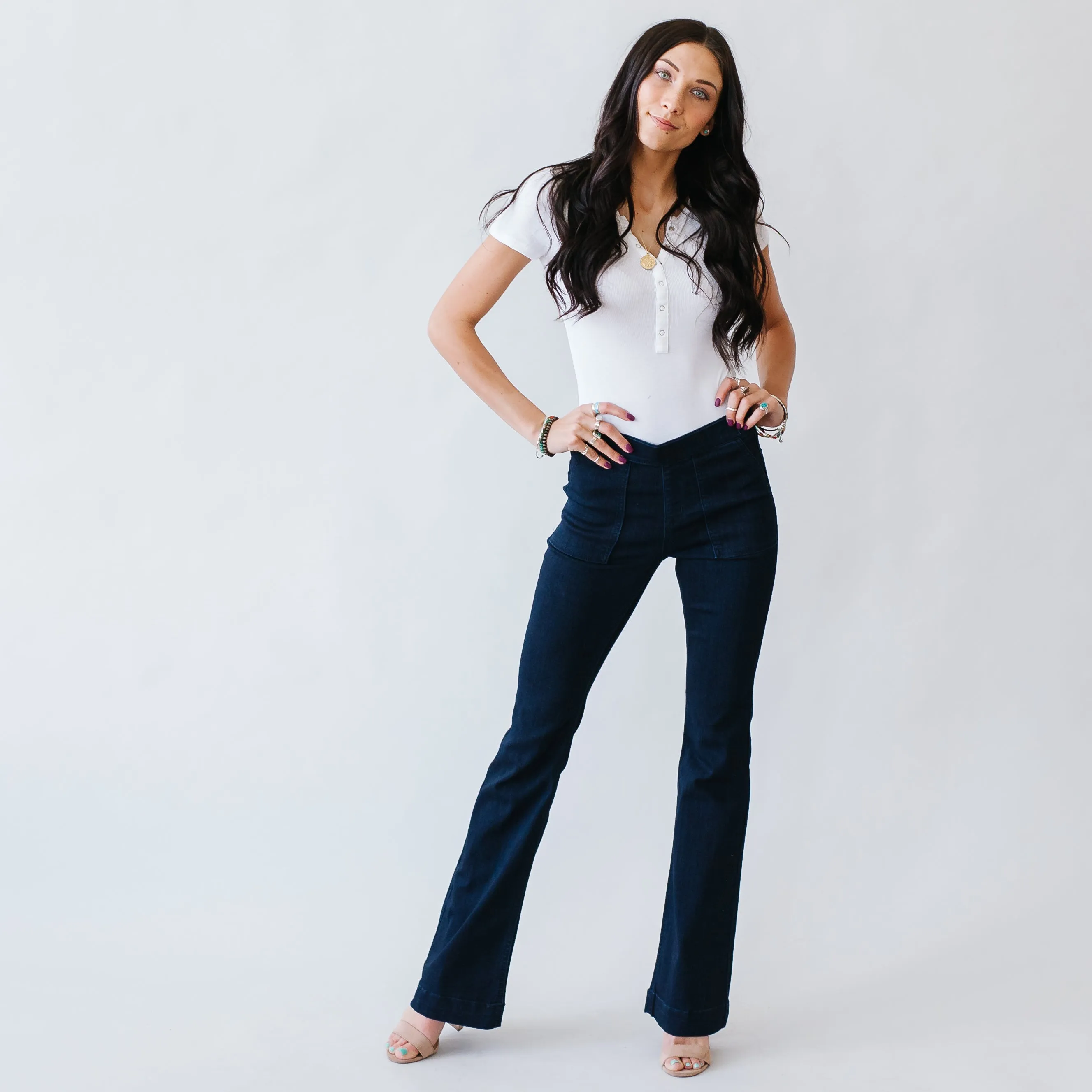 Flare Jeggings in Dark Wash