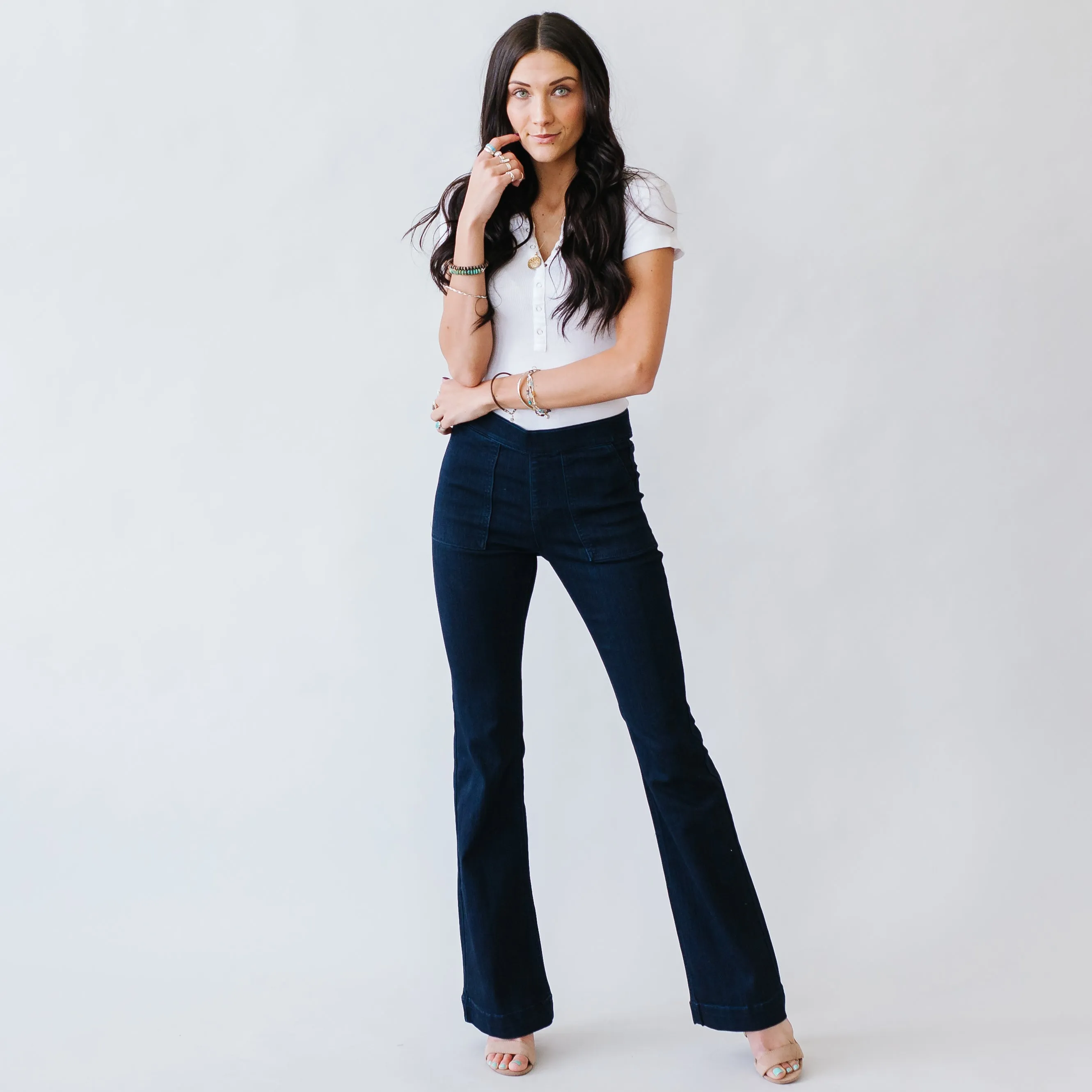 Flare Jeggings in Dark Wash