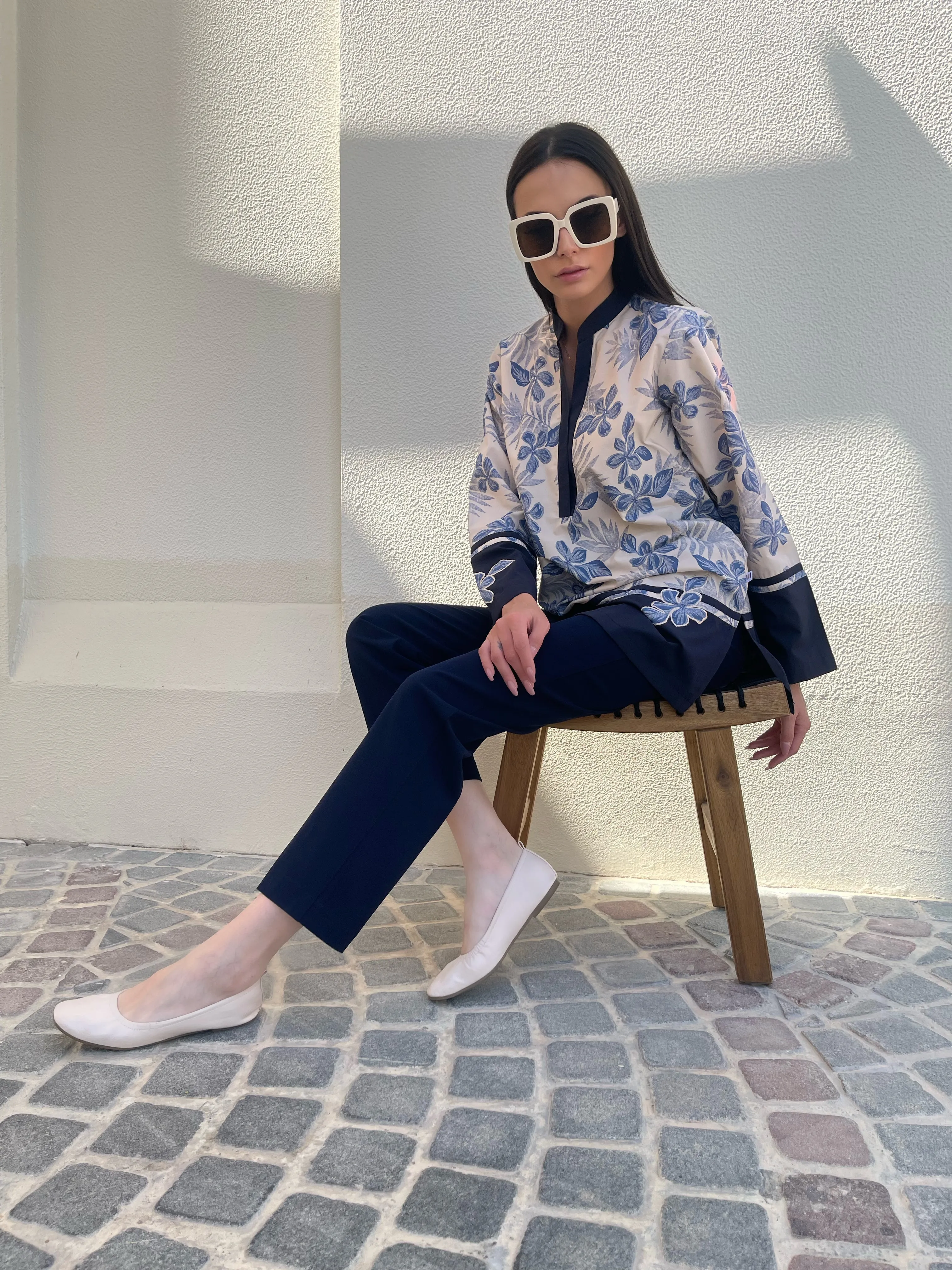 Floral Appliqué Tunic