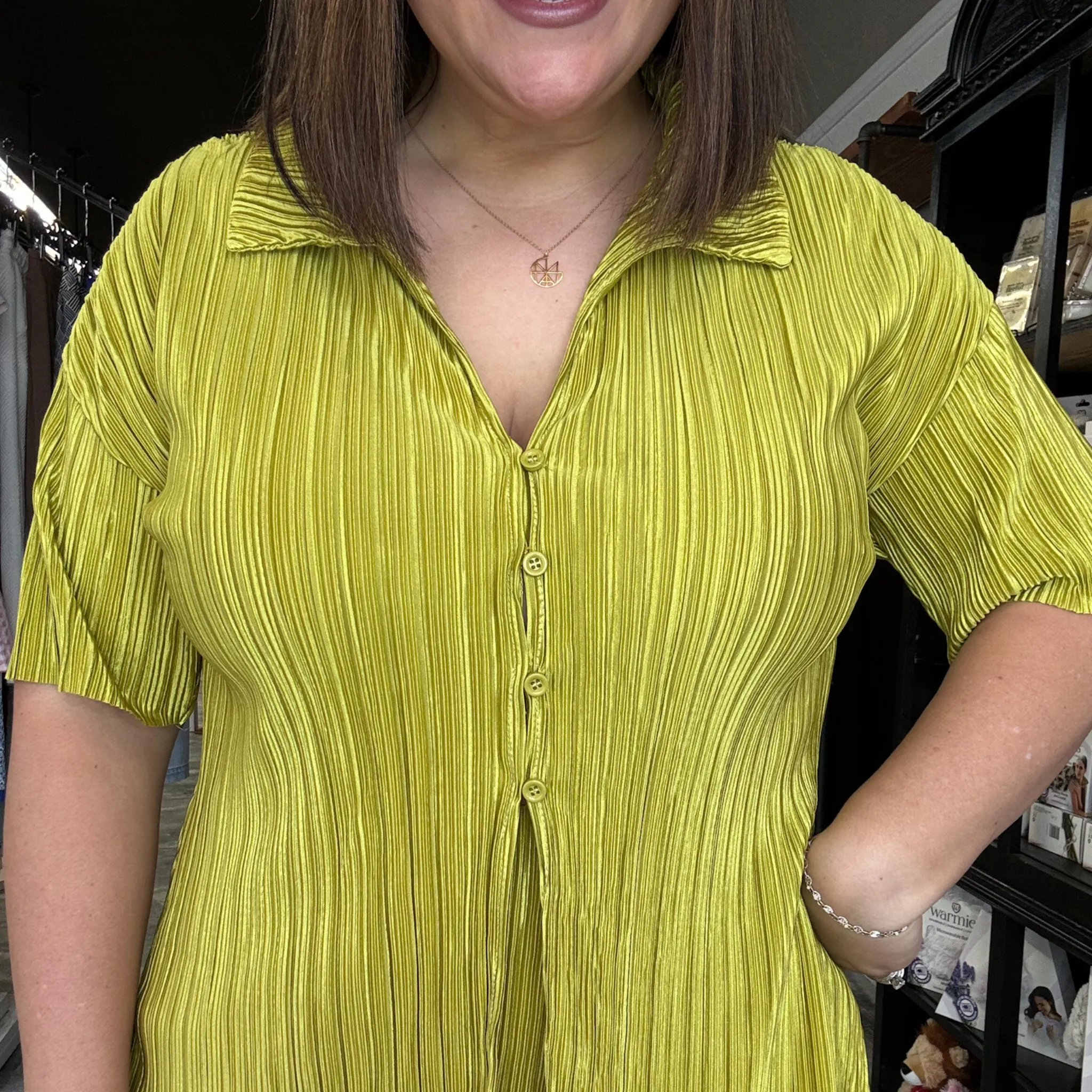 Florida Keys Cutie Lime Pleated Set
