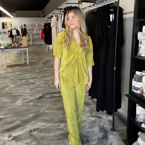 Florida Keys Cutie Lime Pleated Set