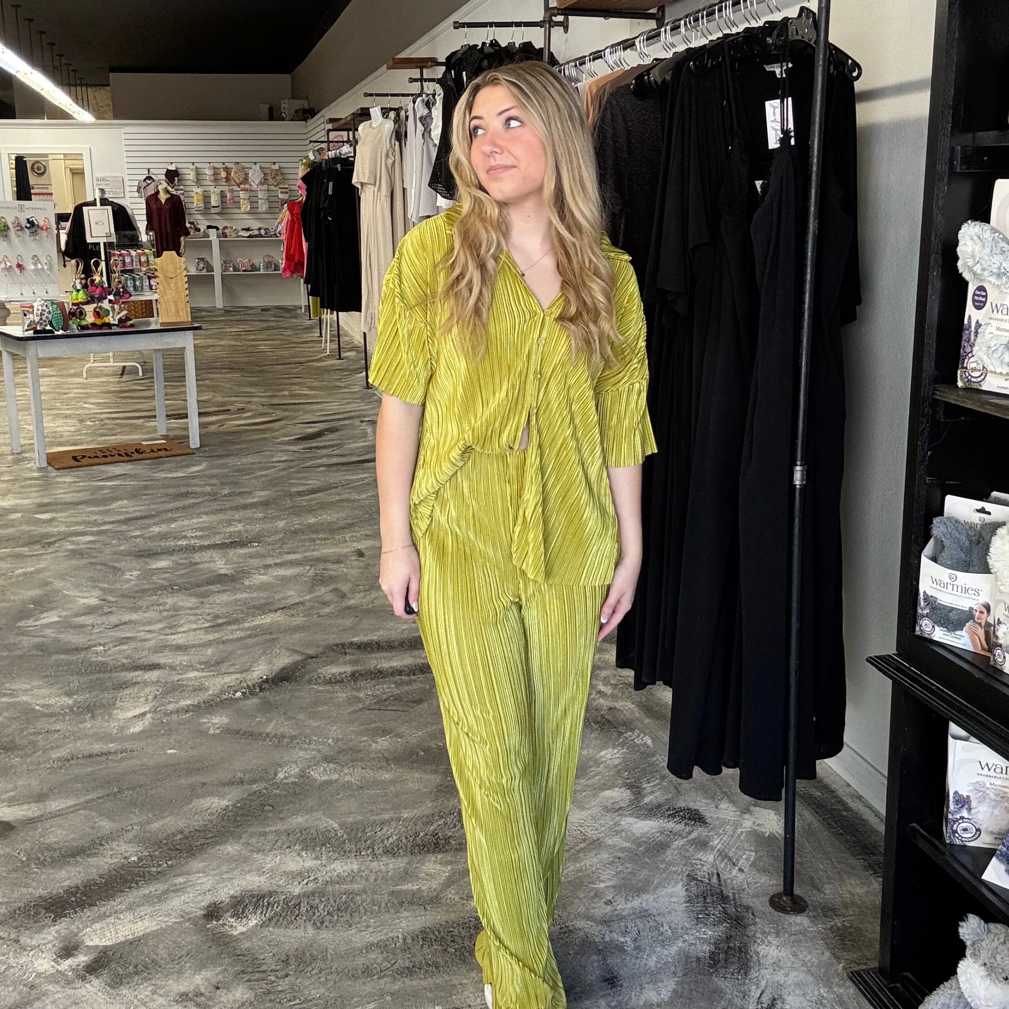 Florida Keys Cutie Lime Pleated Set
