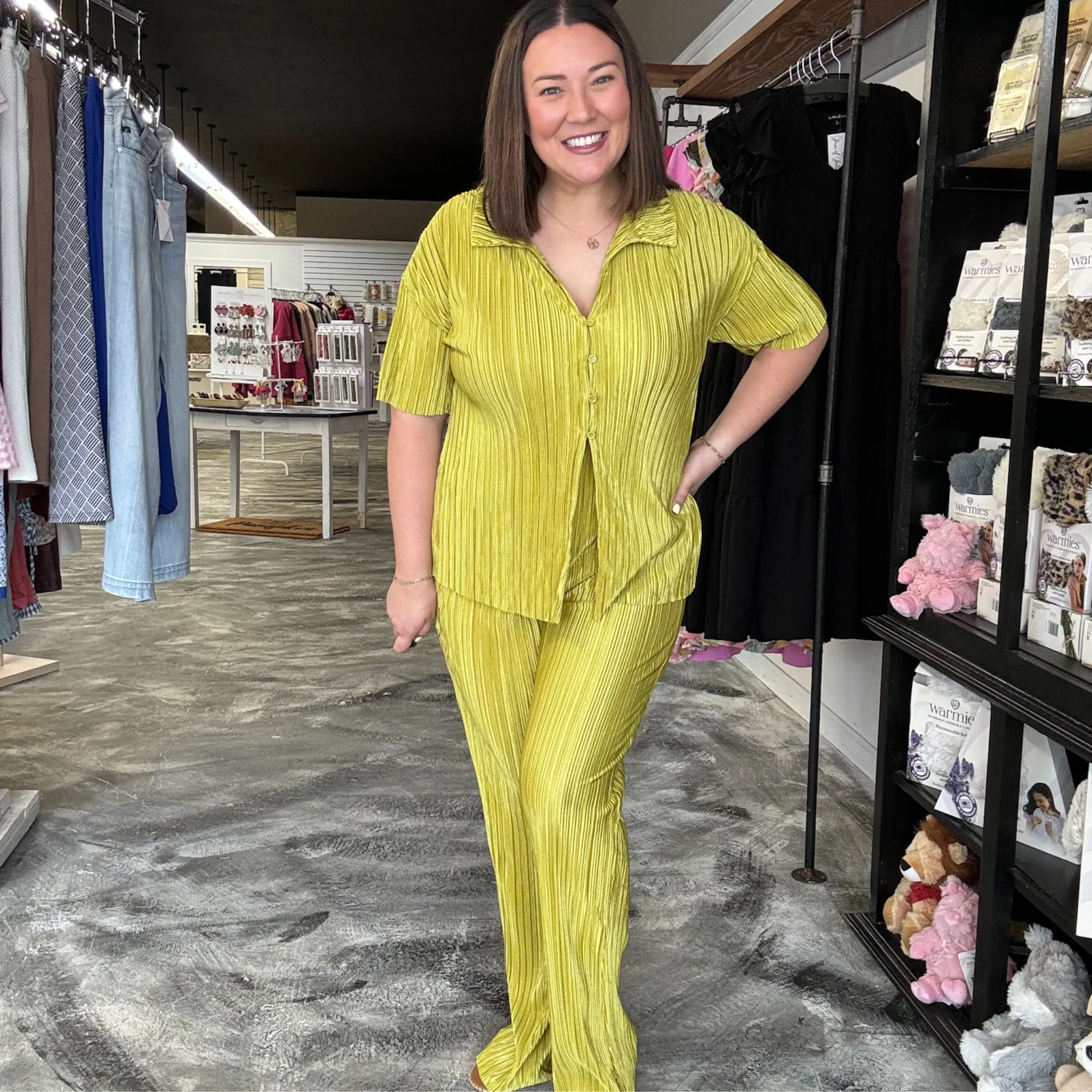 Florida Keys Cutie Lime Pleated Set