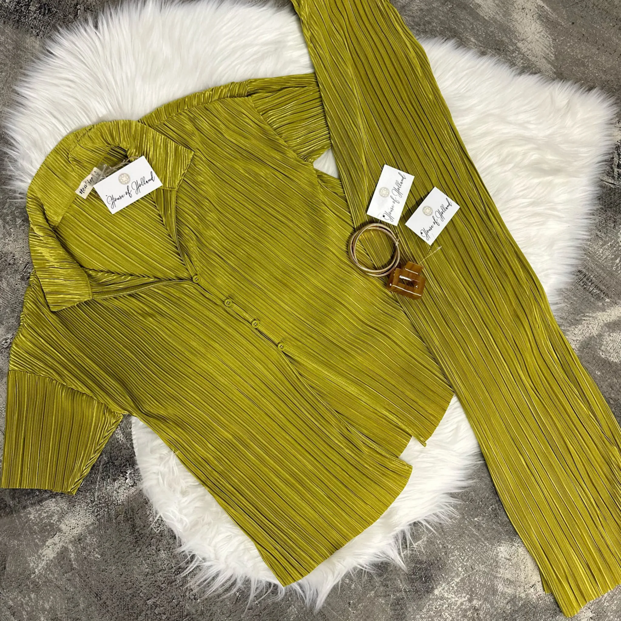 Florida Keys Cutie Lime Pleated Set
