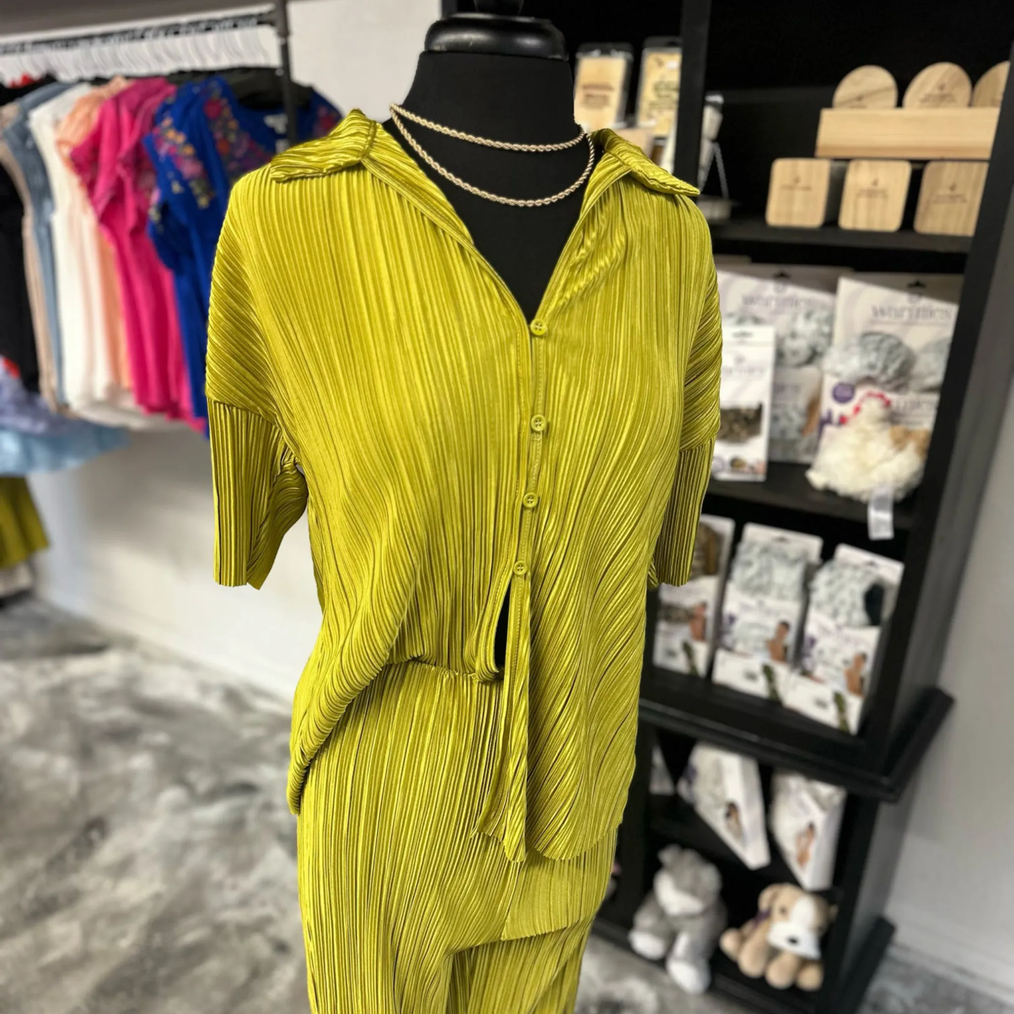 Florida Keys Cutie Lime Pleated Set
