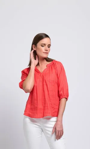 Foil top in Papaya stripe