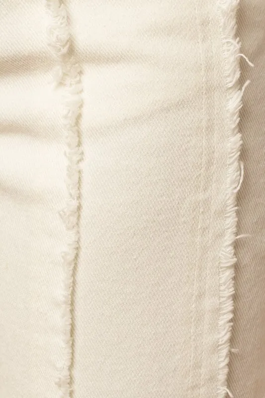 FRAYED HEM FLARE PANTS