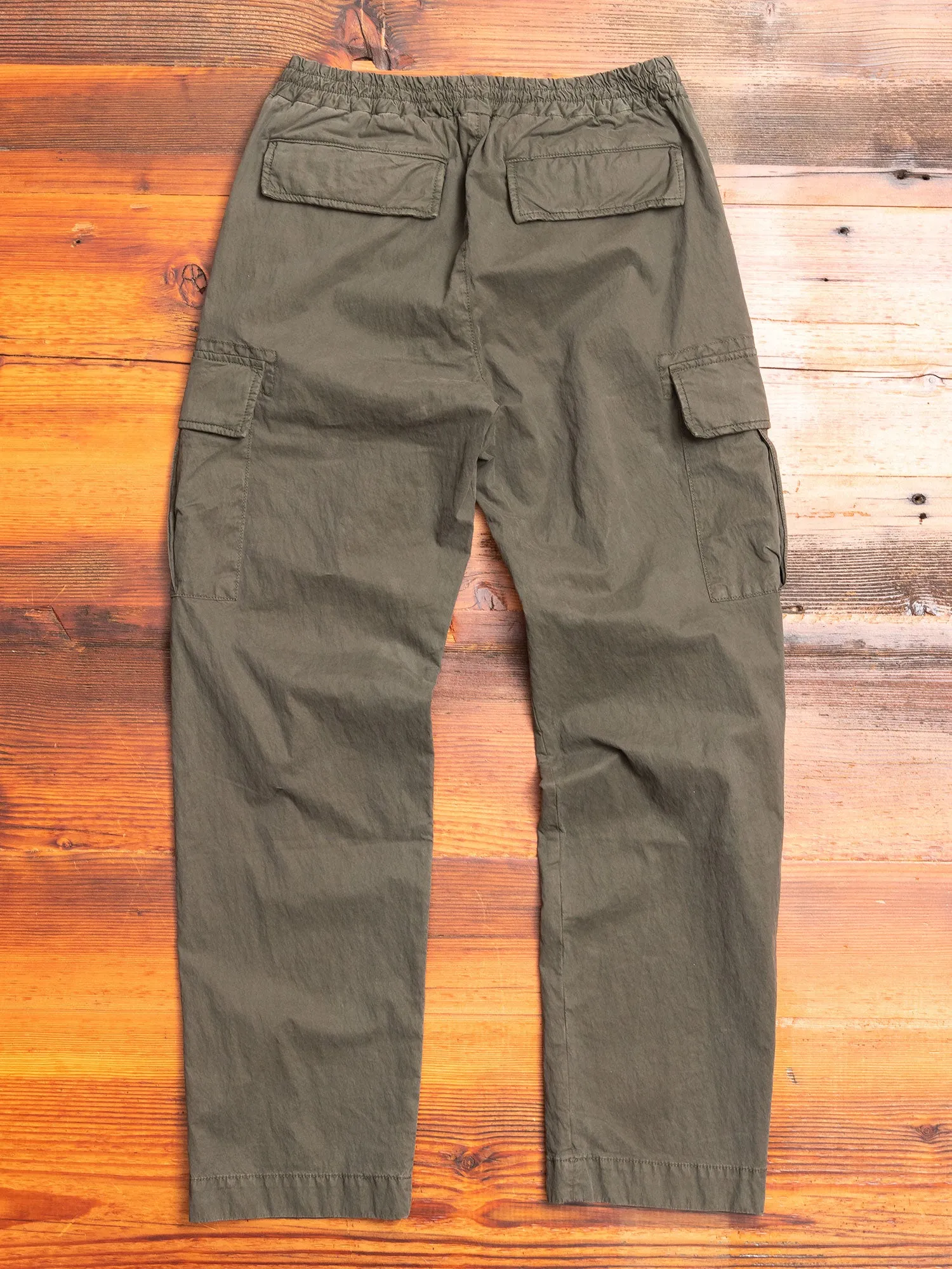Garment Dyed Cargo Trousers in Army Green