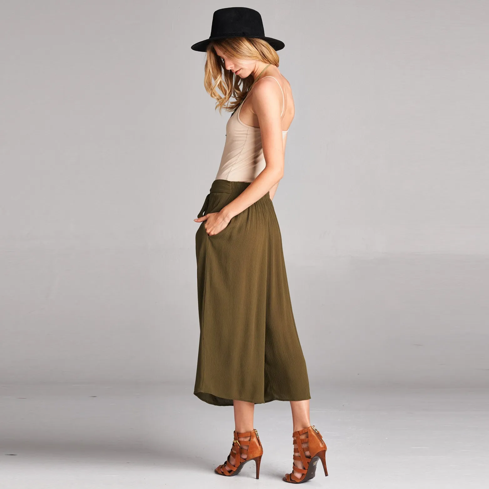Gauze Culottes With Pockets