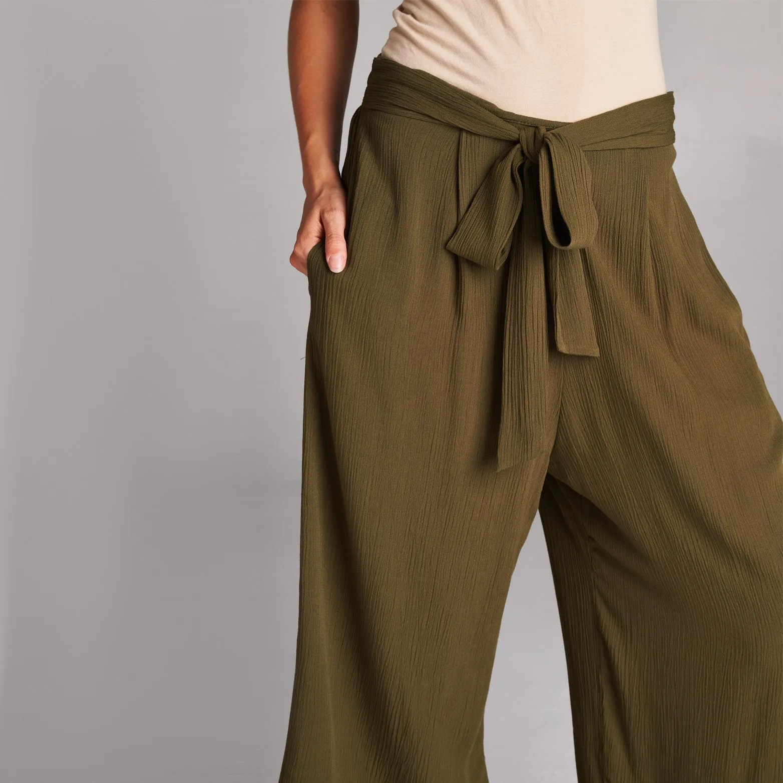 Gauze Culottes With Pockets
