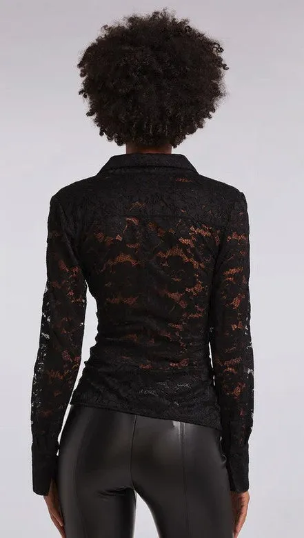 Generation Love Jolene Stretch Lace Shirt - Black