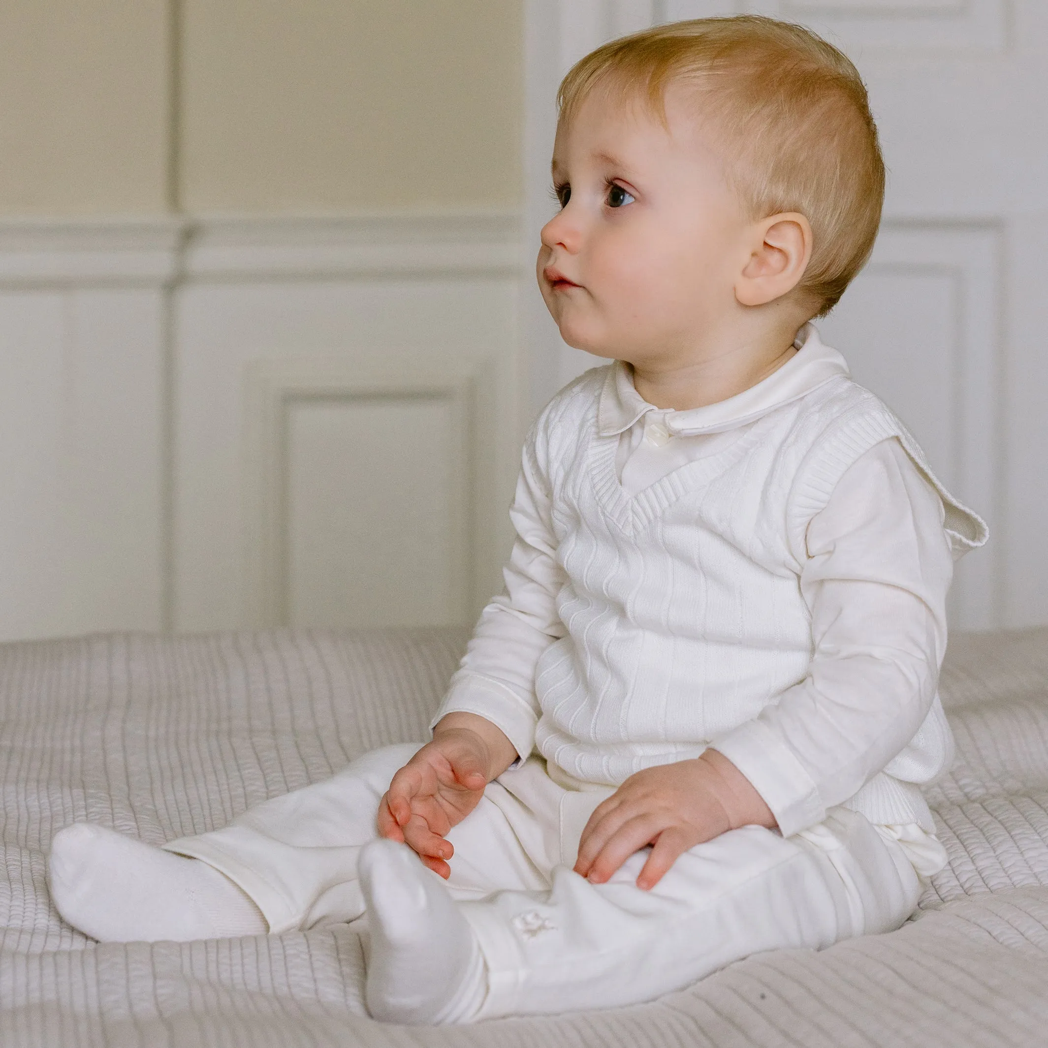 George Smart Baby Boys Ivory Three Piece Set