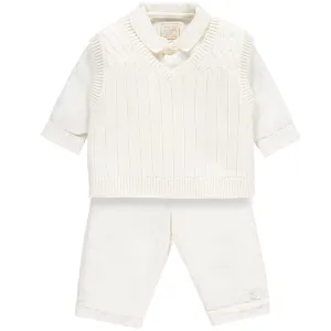 George Smart Baby Boys Ivory Three Piece Set