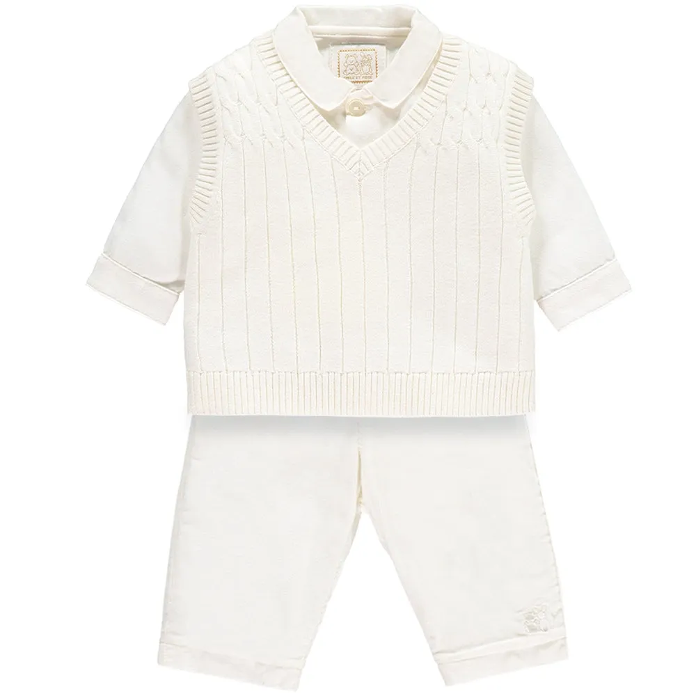 George Smart Baby Boys Ivory Three Piece Set